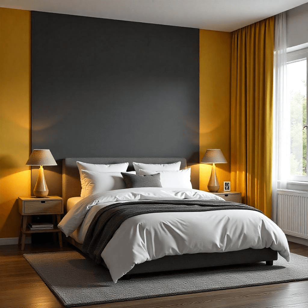 Grey and yellow wall color combination